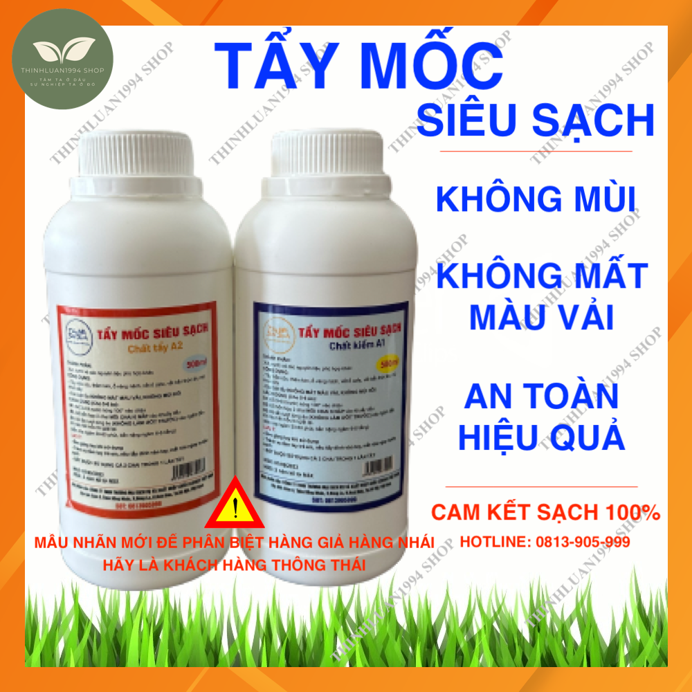 Tẩy mốc quần áo KHÔNG MẤT MÀU vải, Tẩy mốc siêu sạch, Không mùi
