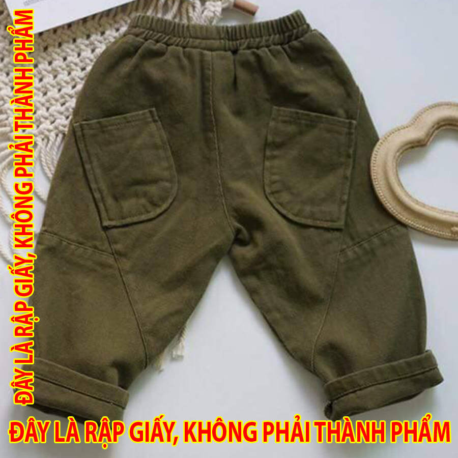 Rập Giấy 30072 - Quần chắp vá style Hàn xẻng