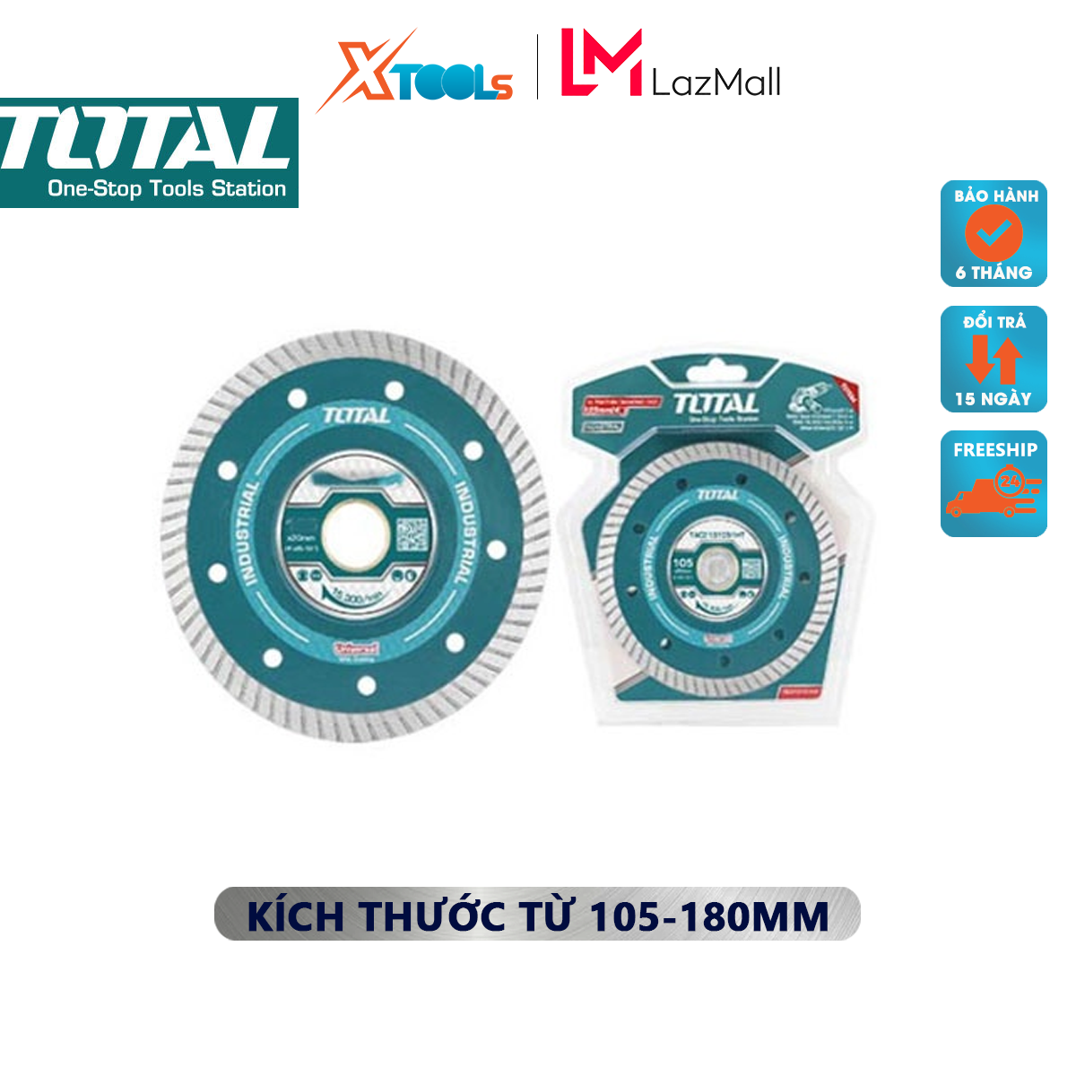 Đĩa cắt siêu mỏng total | đĩa cắt size: 105-125x20-22.2mm độ dày lưỡi: 0.8-1.0mm, không gồ lên, dùng để cắt ngói, gốm, đá, gạch, đá cẩm thạch, không cắt được gạch men