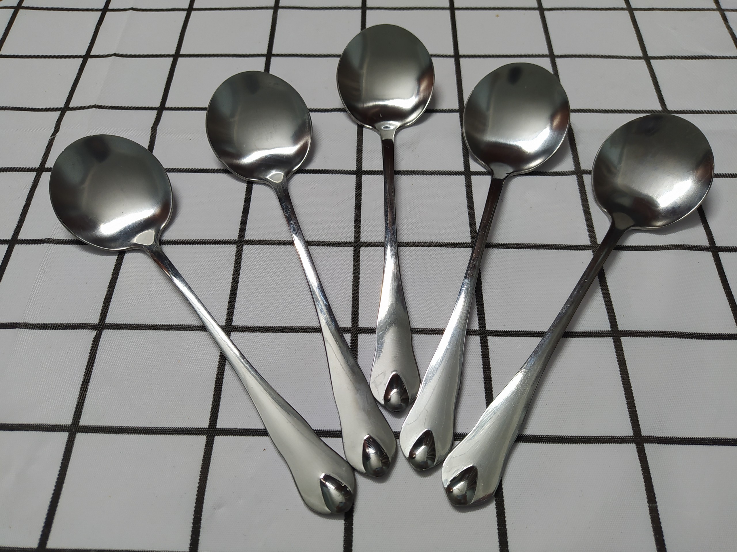Combo 10 Thìa inox giọt nước-Muỗng ăn cơm gia đình-Thìa ăn hình giot nước