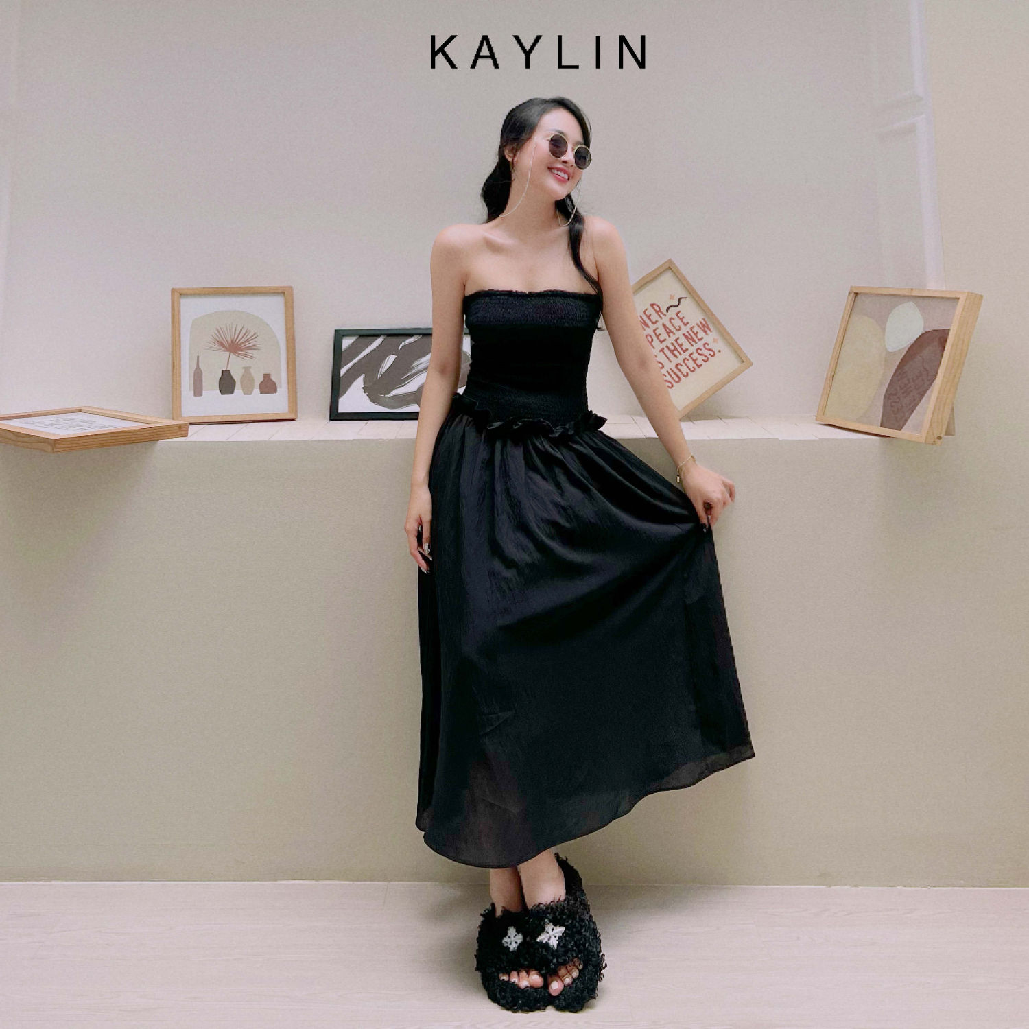 Đầm freesize dáng dài maxi cup phong cách kaylin - n1991