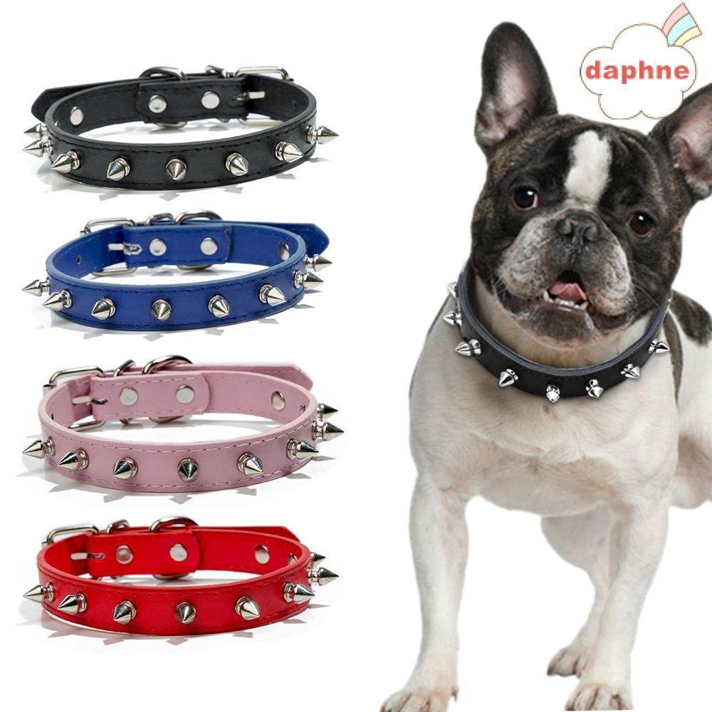 Daphne Vòng Đeo Cổ Bằng Da PU Đính Đinh Tán Thời Trang Cho Thú Cưng