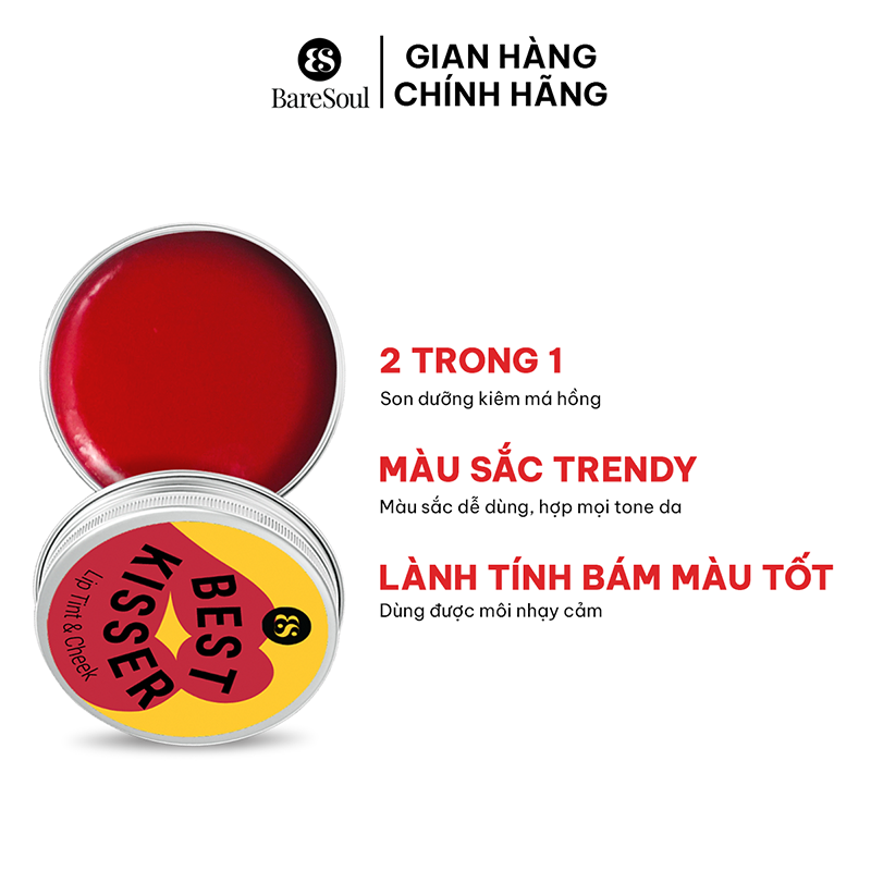Son dưỡng có màu cho môi và má BareSoul Lip Tint & Cheek 10g
