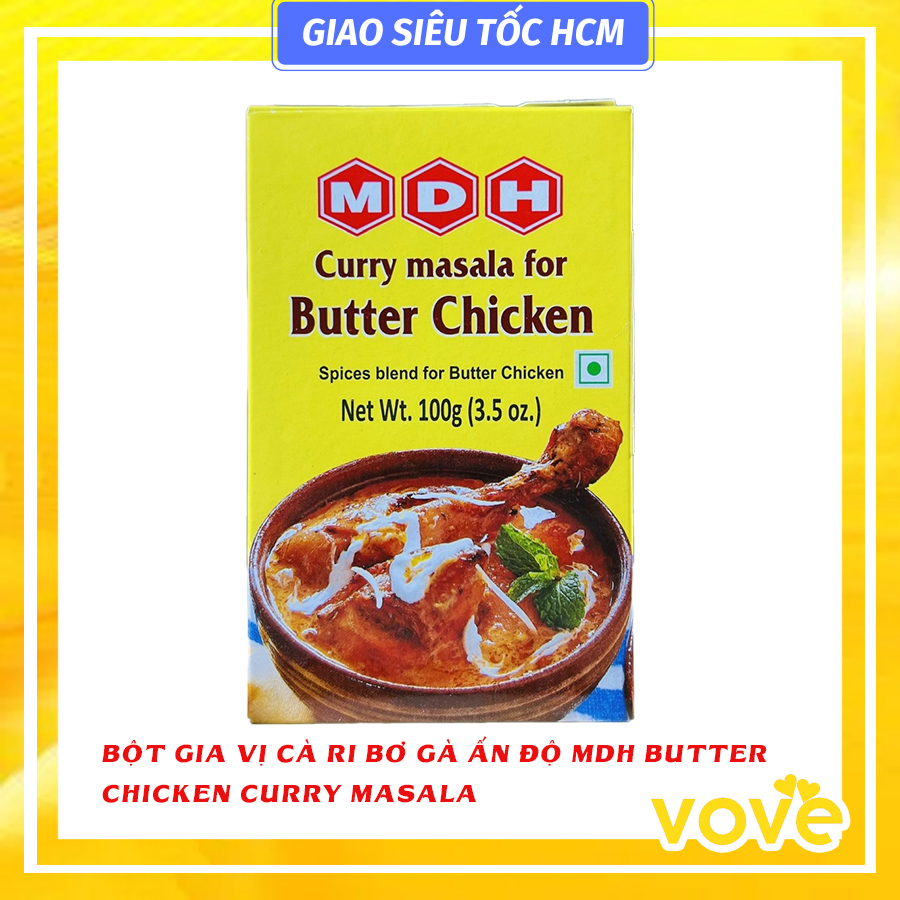 Bột gia vị cà ri bơ gà ấn độ mdh butter chicken curry masala 100gr