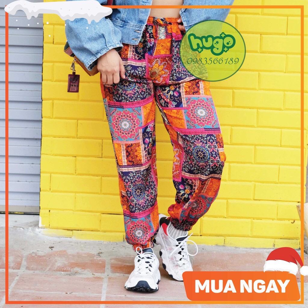 Quần jogger bo gấu thổ cẩm 🌈 Quần alibaba lụa cát đẹp cho nam nữ hoạt tiết thổ cẩm phom to 40 - 70kg nhiều màu