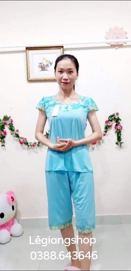 Đồ bộ thun lạnh trung niên lửng tay con