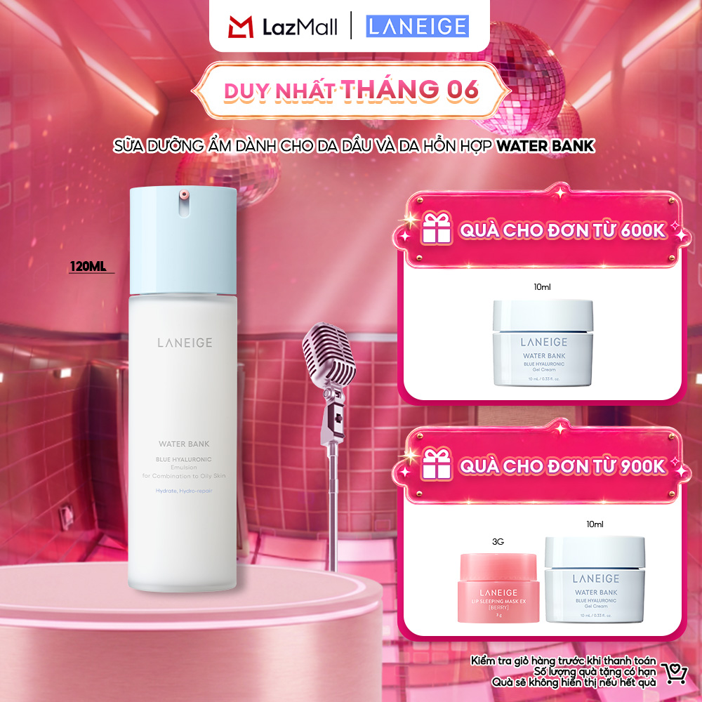 Sữa Dưỡng Phục Hồi Và Cân Bằng Độ Ẩm Chuyên Sâu Laneige Water Bank Blue HA Emulsion Oily 120ML