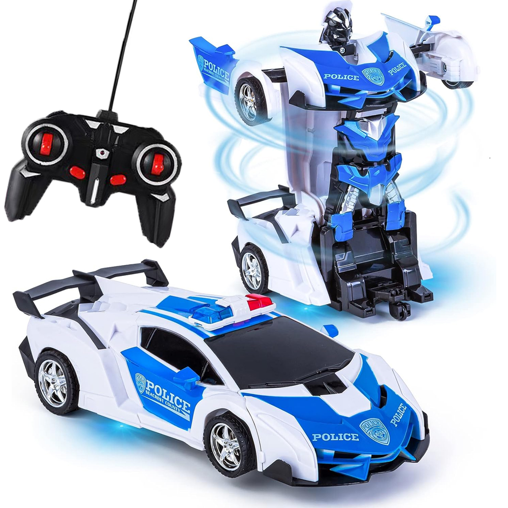Xe Robot biến hình RC cho trẻ em, Robot biến hình xe RC, Biến đổi một chạm và trôi 360 độ, Thích hợp cho bé trai và bé gái, Loại pin