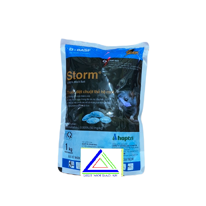 Thuốc diệt chuột storm 0,005% gói 1kg ⚜️freeship⚜️ sản phẩm chống đông máu, chuột ra ánh sáng, nhập khẩu từ đức