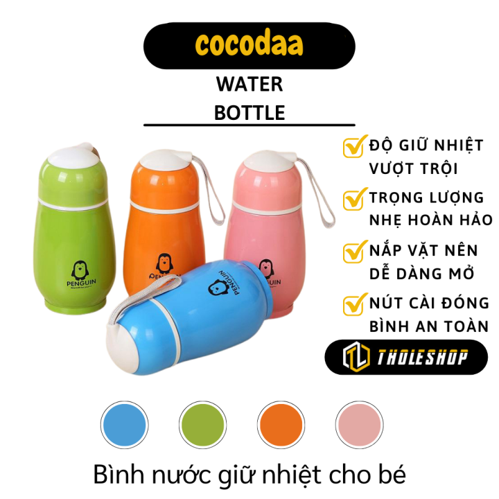 Bình nước - Bình nước chim cánh cụt giữ nhiệt tốt thiết kế dễ thương - Màu sắc tươi mới dễ thương xinh xắn - Bình nước giữ nhiệt