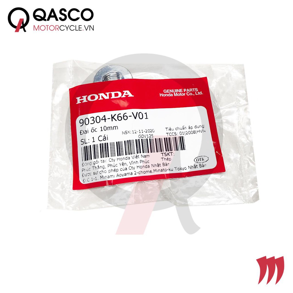 Đai ốc HONDA nhiều dòng xe 10mm (90304K66V01) QASCO