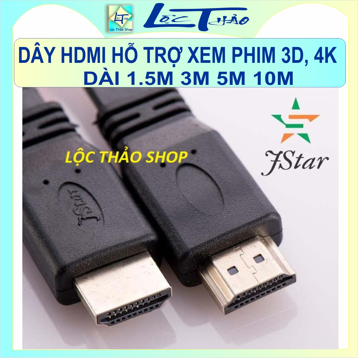 Cáp HDMI dài 1.5M 3M 5M 10M dây dẹp JSTAR Hỗ trợ 3D 4K Dây cáp HDMI