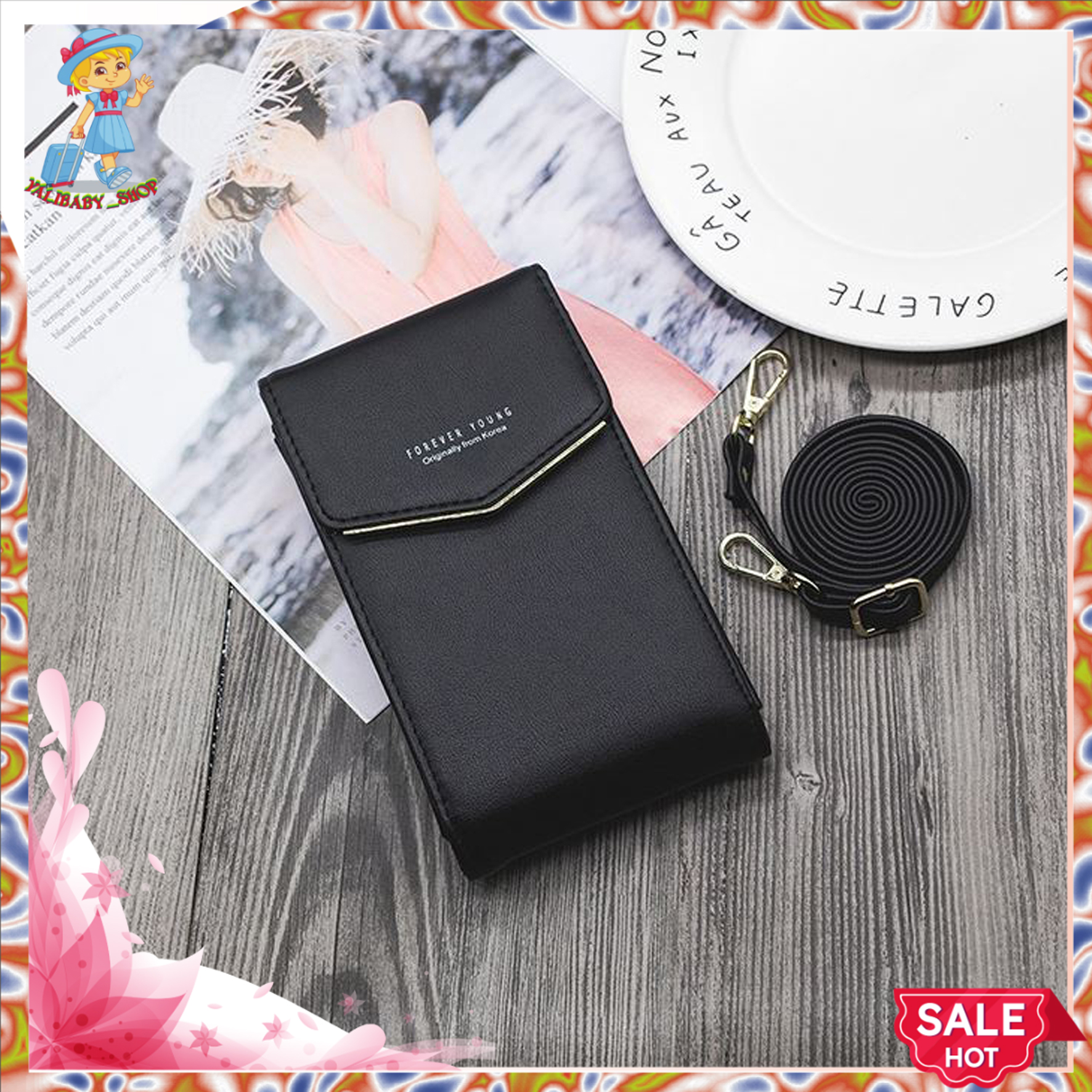 Túi đeo chéo nữ mini FOREVER YOUNG dáng dọc thời trang, đựng điện thoại, đựng tiền siêu tiện dụng. Phong cách thiếu nữ Hàn Quốc trẻ trung, cá tính, năng động. Hàng nhập khẩu chính hãng