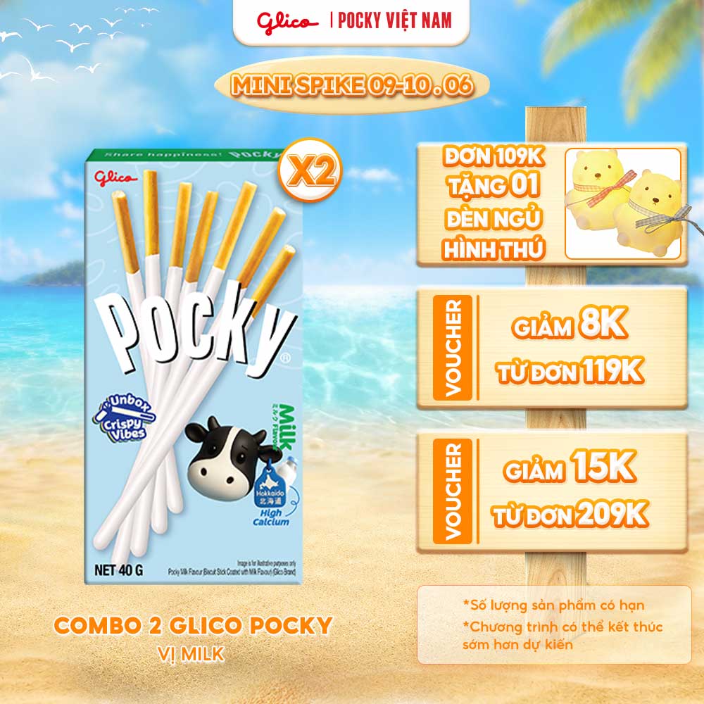Combo 2 Hộp Bánh Que Pocky Vị Sữa Hokkaido 40G
