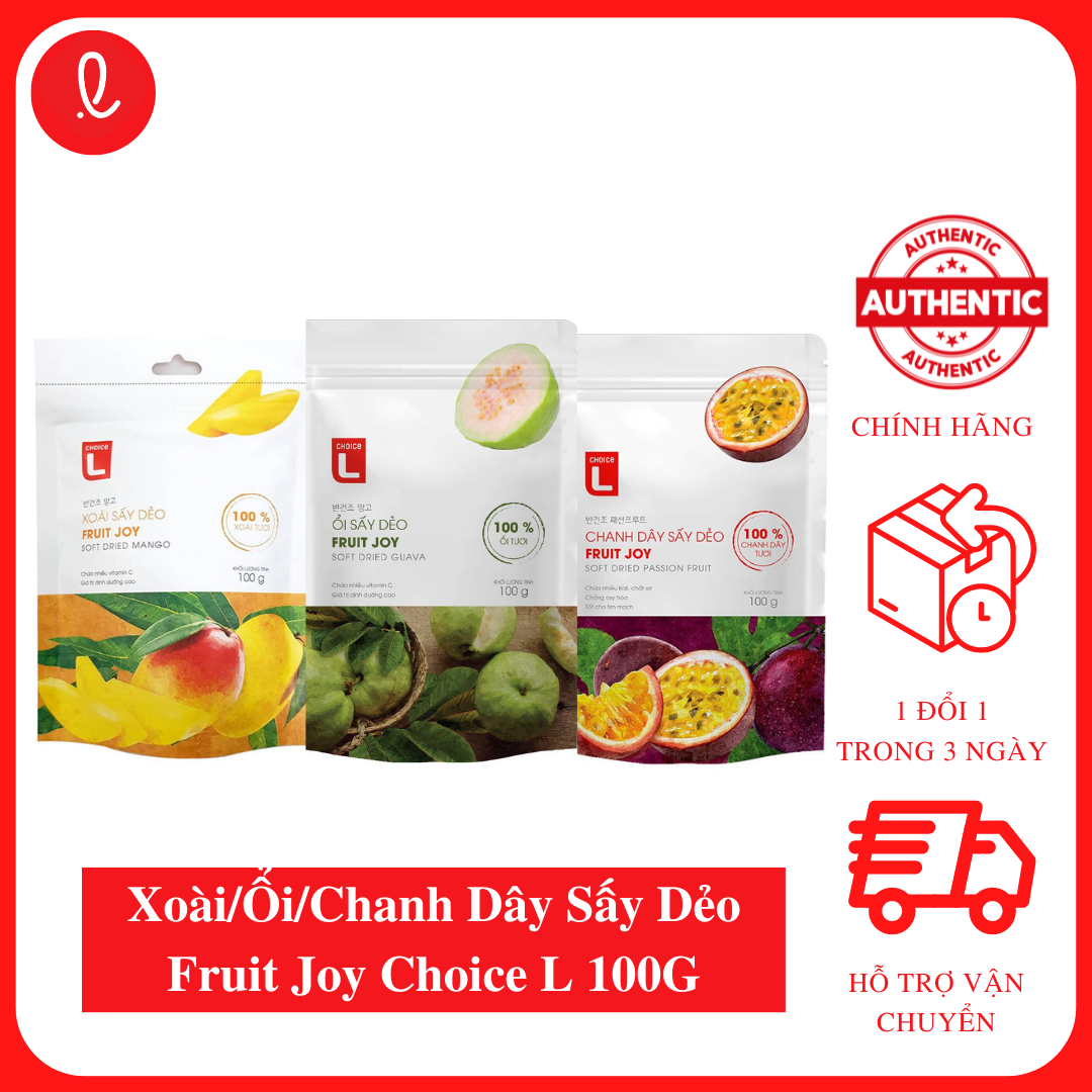 Xoài/ổi/chanh dây sấy dẻo fruit joy choice l hàn quốc gói 100g