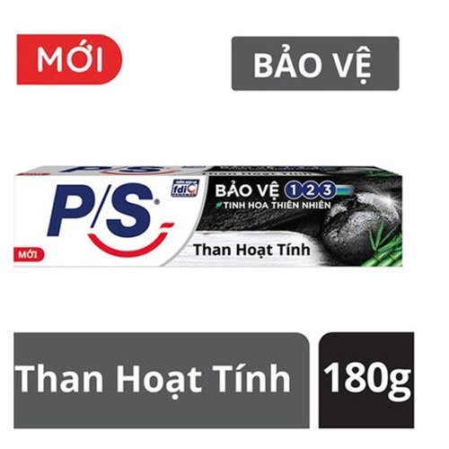 Kem đánh răng ps bảo vệ 123 than hoạt tính 180g