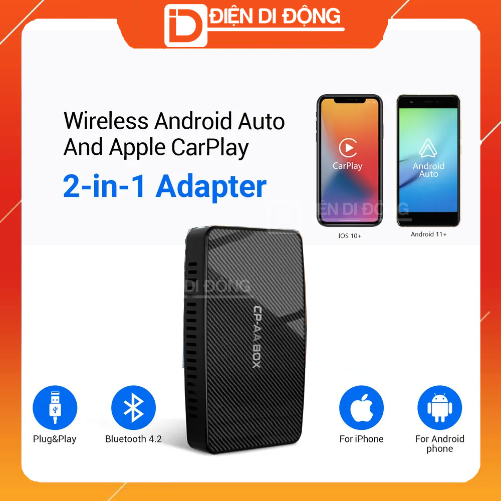 Bộ chuyển đổi android auto + apple carplay không dây cartizan cpa-300 cho màn hình ô tô hỗ trợ ảndroid auto và carplay