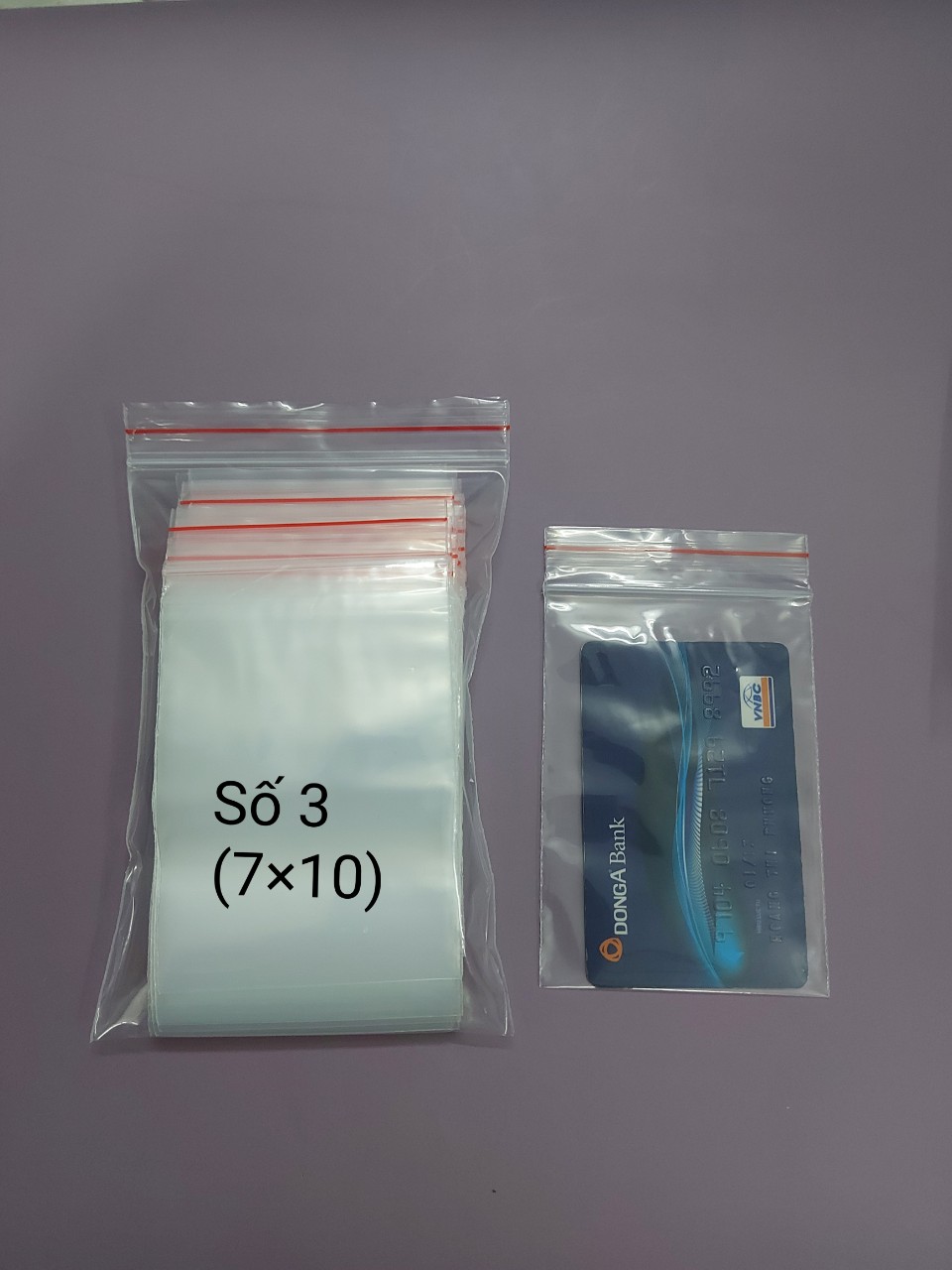 Combo 100 cái túi zip nhỏ viền đỏ kt 7x10 cm