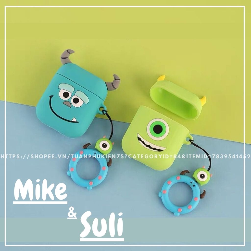 Airpods Case - Silicon Case Tai Nghe Không Dây Airpods 1-2-i12 hình Mike - Sully Monster Inc.