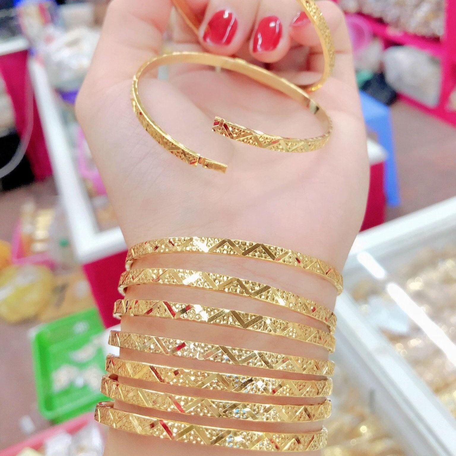 [HCM]Lắc Tay vàng cưới Vòng tay XiMen nữ đẹp mạ vàng cao cấp, vòng ximen bộ 7c vàng non, vàng 24k sang trọng TRANG SỨC GADO L051