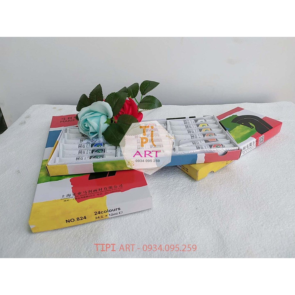 Bộ màu acrylic maries set 12/18/24/36 màu - 12ml/ tuýp