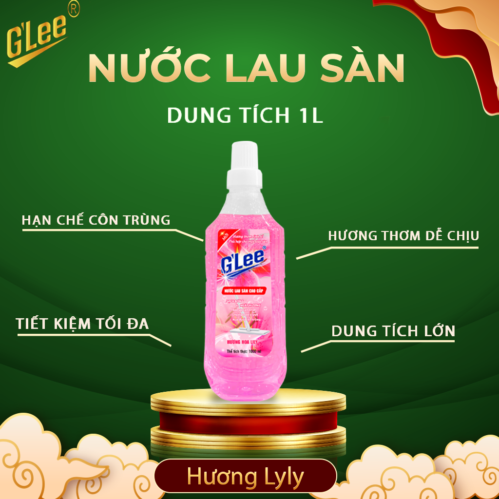 Nước lau sàn hương hoa Lyly , Nước lau sàn 1L hương hoa Lyly , nước lau sàn Glee cao cấp