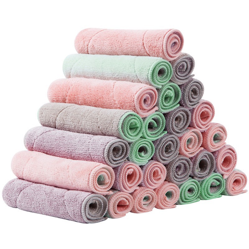 Khăn rửa chén bát, lau chén bát vệ sinh, khăn lâu bếp đa năng 16.5x28cm