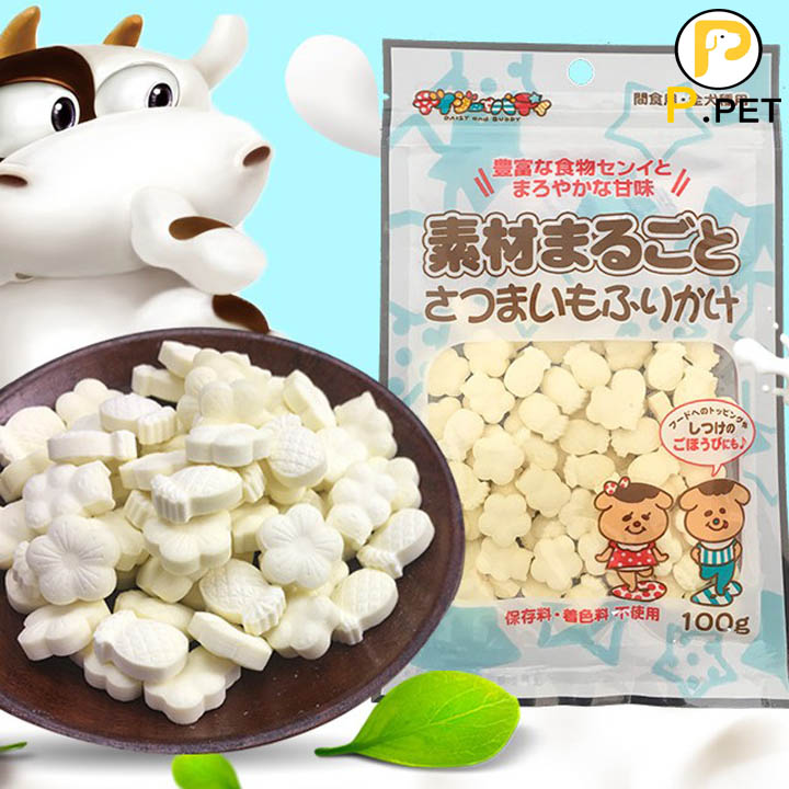 Bánh Phô Mai Cho Chó Mèo - Bánh Thưởng Cho Chó Mèo - Vị Sữa - Gói 100g (P.Petshop)
