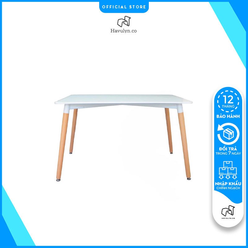 Bàn ăn 4 ghế eames chữ nhật hiện đại mặt gỗ mdf phủ composite havulyn-b4: bàn ăn, bàn chữ nhật, bàn eames
