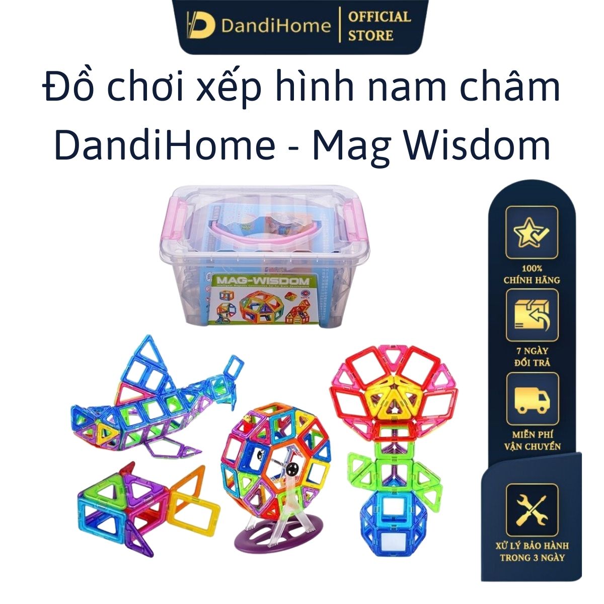 Đồ chơi xếp hình nam châm DandiHome Mag Wisdom giúp phát triển trí não cho bé