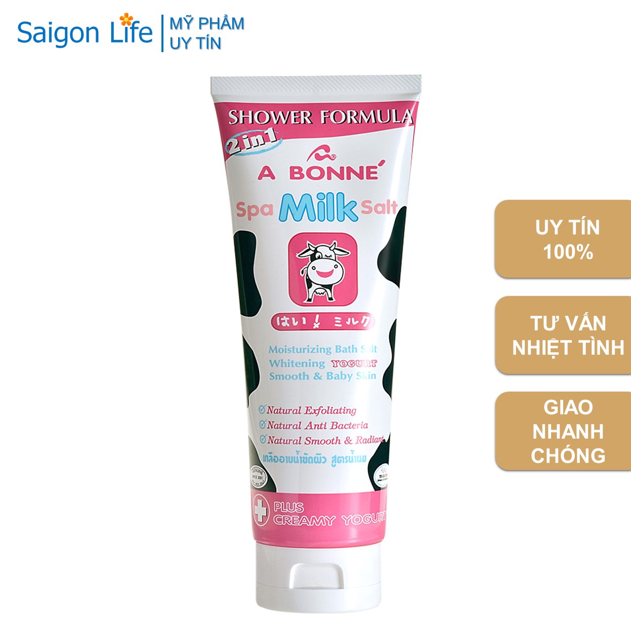 Muối Tắm Sữa Bò Spa A Bonne Làm Trắng Da, Tẩy Tế Bào Chết A Bonne Spa Milk Salt Shower Formula 350g
