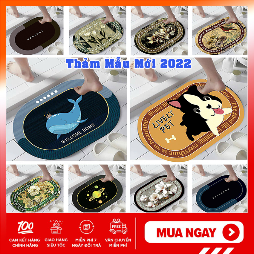 Thảm dậm chân lau chân 3D chống trợt , kháng khuẩn , thấm nước
