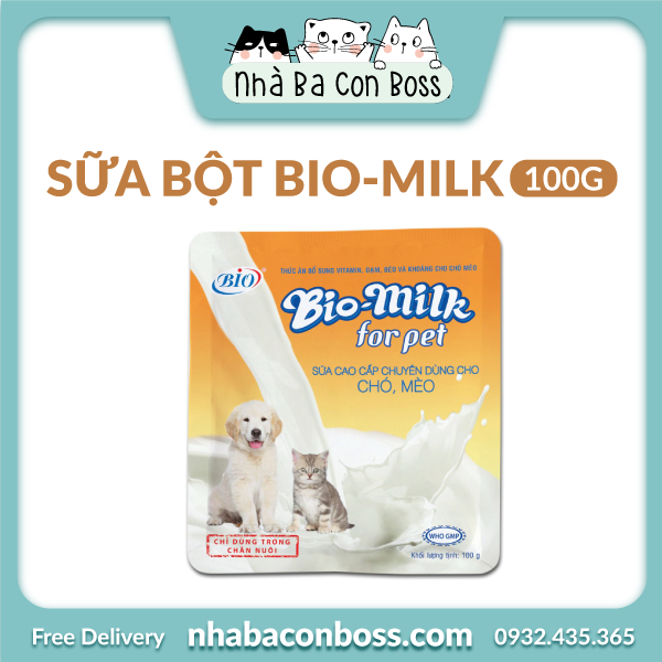 Sữa bột bio-milk cho mèo/ chó con gói 100g