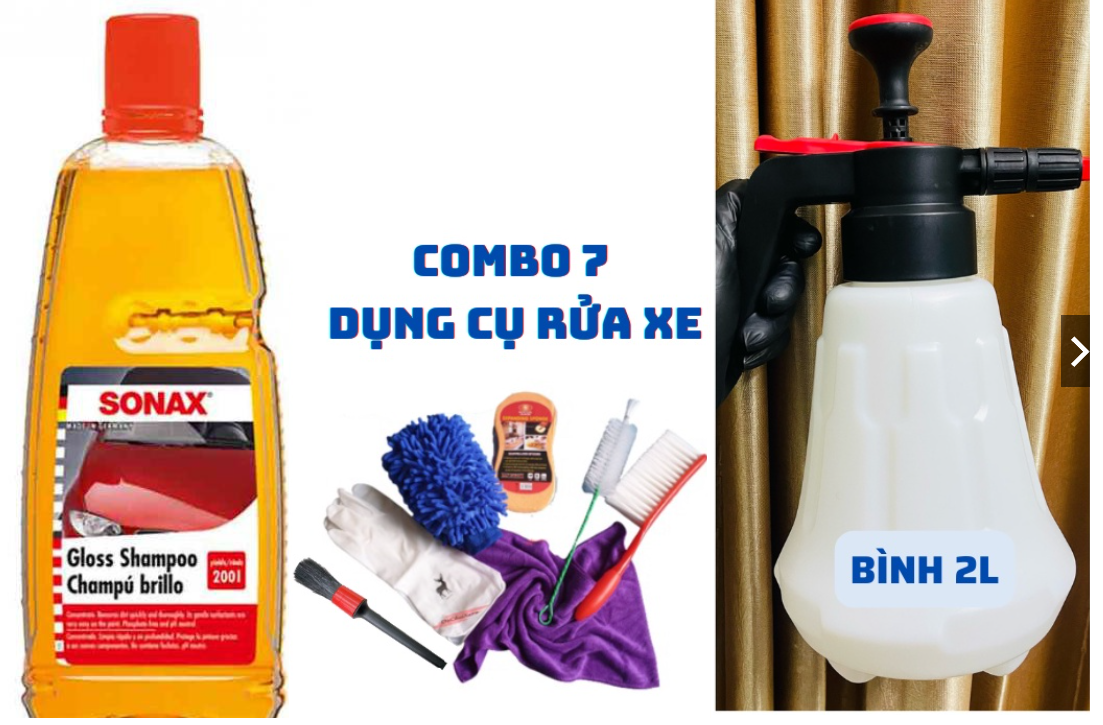 Nước rửa xe Sonax dung dịch xà phòng rửa xe chuyên dụng Sonax Gloss Shampoo chai 1L