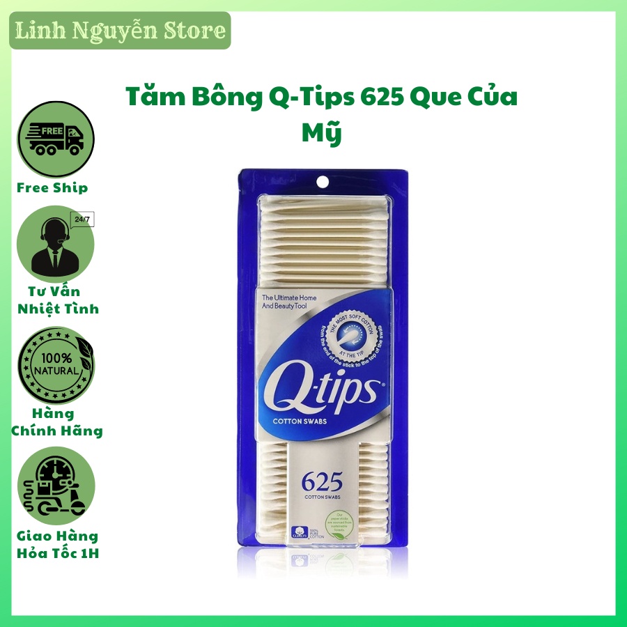 Tăm bông q-tips 625 que của mỹ