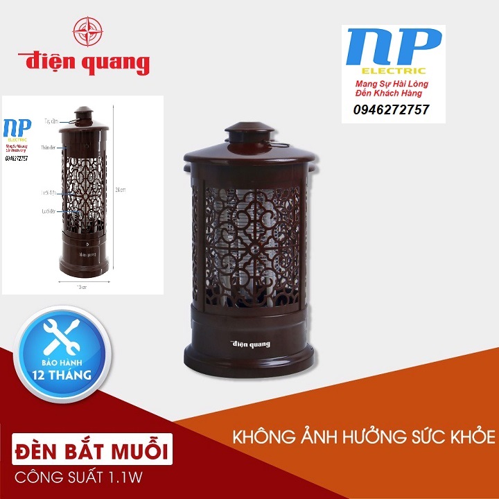 Đèn bắt muỗi điện quang 1.1w - eml03 br