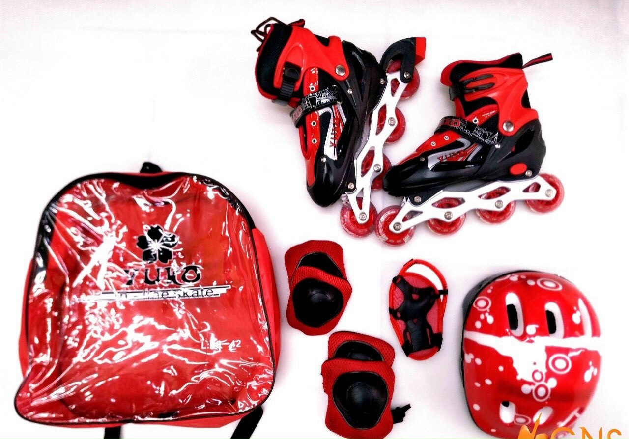 Combo Giày Trượt Patin 3in1 Màu Đỏ
