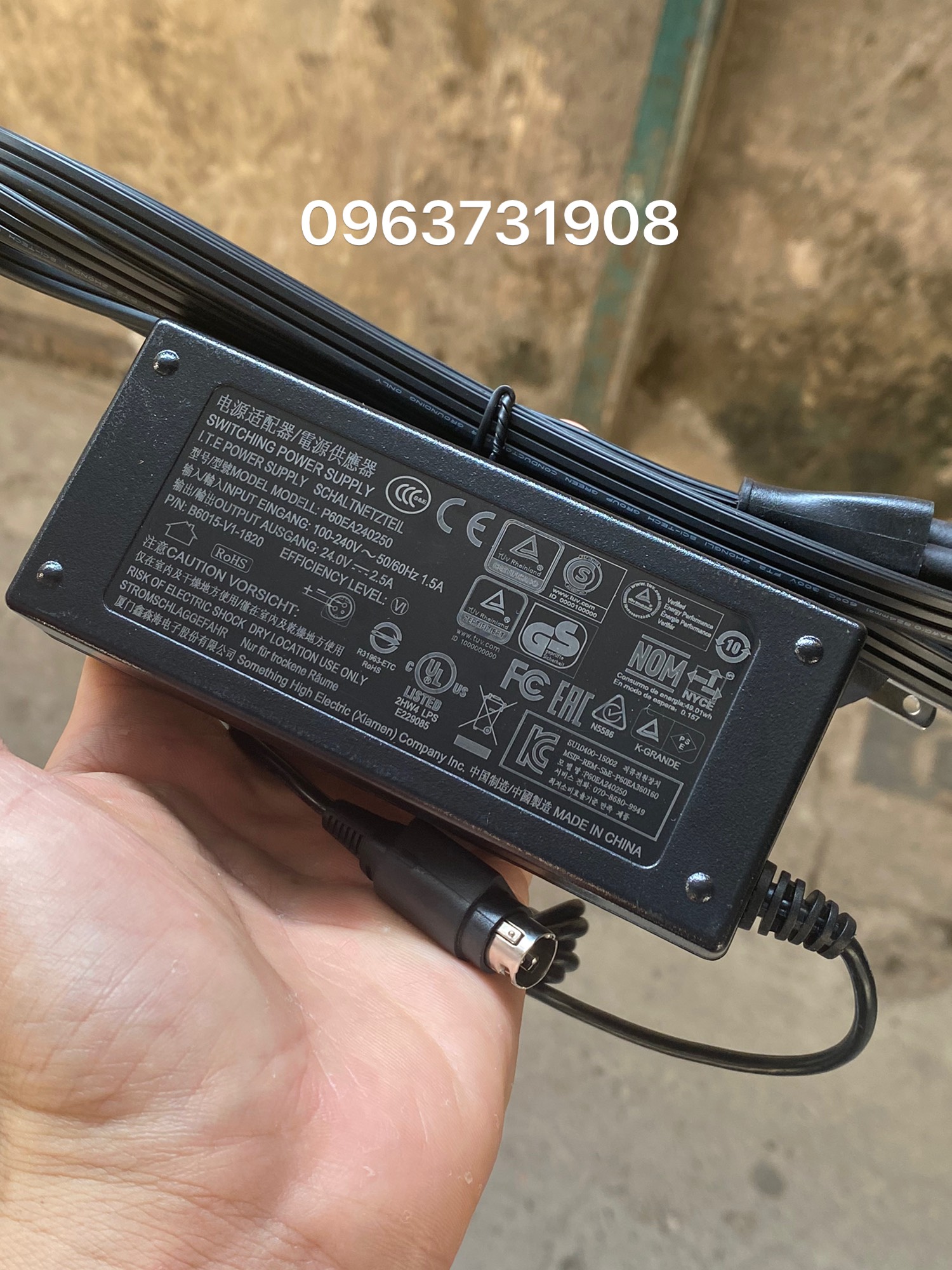Dây nguồn máy in xprinter xp-a160m,xprinter q200 24v-2.5a chính hãng