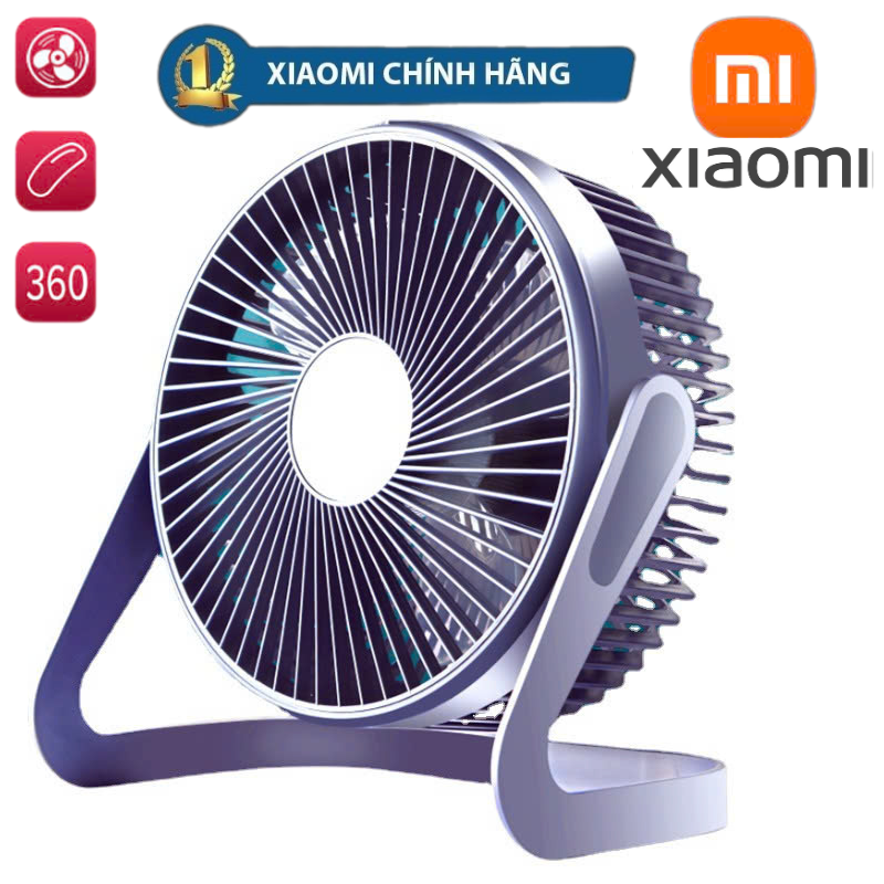 LazFlash SIÊU DEAL Xiaomi MALL Quạt Bàn sạc điện, Quạt tích điện Xiaomi, Quạt sạc Quạt Mini Tích Điện Để Bàn mát trong yên tĩnh, xoay chỉnh 360 độ ,không gây ồn, Phiên Bản , Gió Mạnh Pin Trâu, Quạt Mạnh Dùng Cho Mùa Hè 5in1
