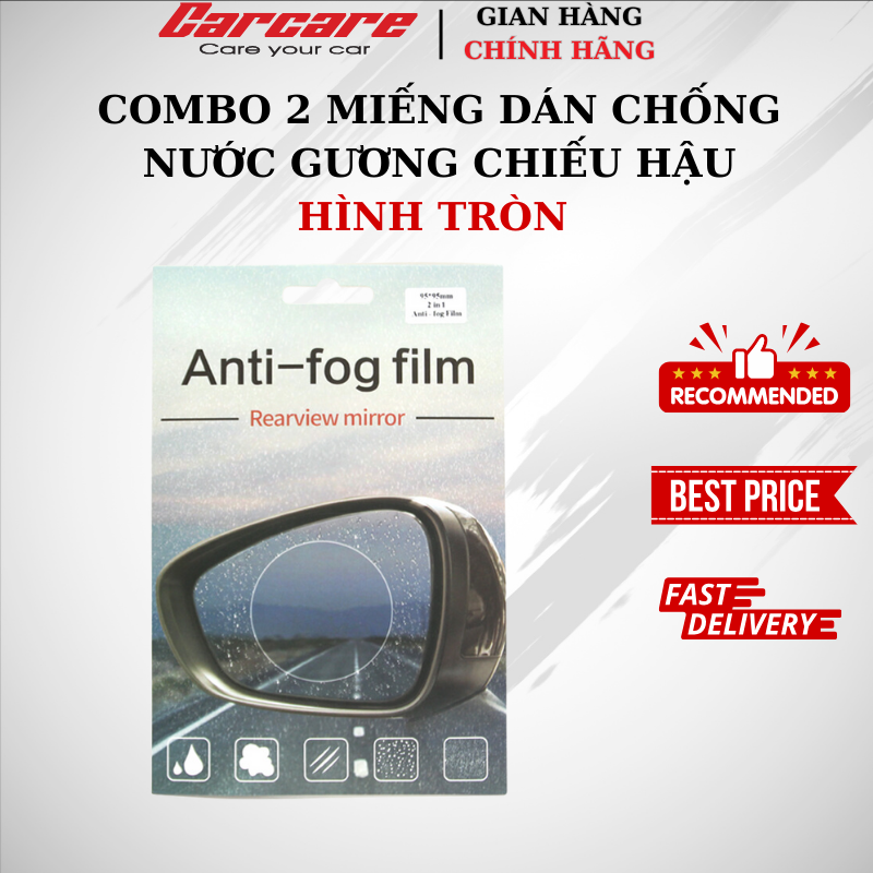 Combo 2 Miếng Dán Chống Nước Gương Chiếu Hậu, Gương Xe Máy{Hình tròn}- Decal dán chống nước gương chiếu hậu, phim dán chống nước gương chiếu hậu