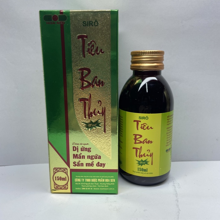 Siro tiêu ban thủy hỗ trợ tri dị ứng mẩn ngứa sẩn mề đay - lọ 150ml