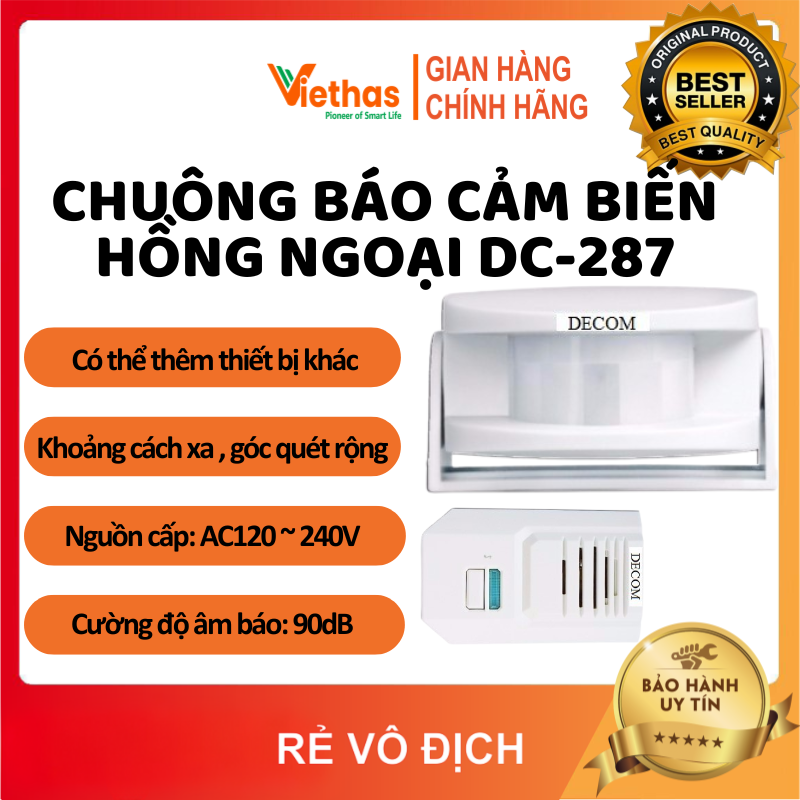 Chuông báo khách cảm biến hồng ngoại decom dc-287