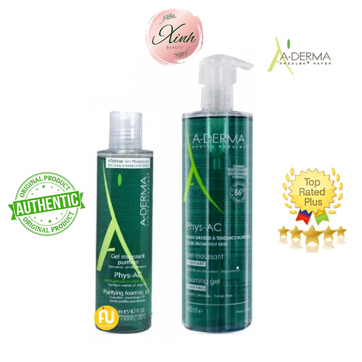 Sữa rửa mặt Aderma phys-ac gel dành cho da dầu mụn nhạy cảm - Xinh Beauty, cam kết hàng đúng mô tả, chất lượng đảm bảo an toàn đến sức khỏe người sử dụng, đa dạng mẫu mã