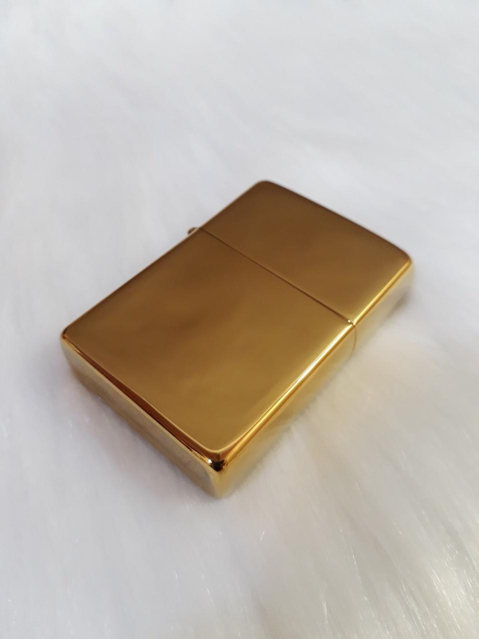 [HCM]Bật Lửa Zippo Vàng Trơn Ruột Vàng Cao Cấp