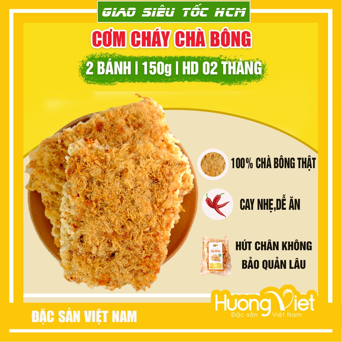Cơm cháy chà bông hiệu Mùa Ăn 150g đồ ăn vặt Sài Gòn