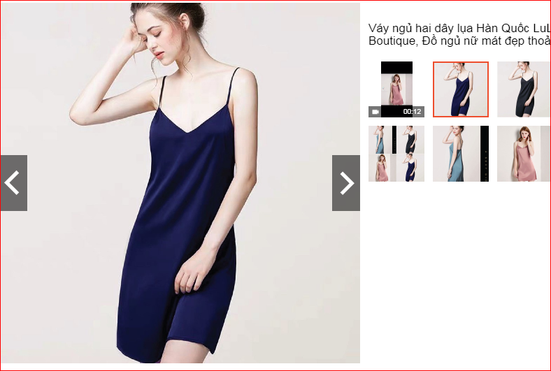 Váy ngủ hai dây lụa Hàn Quốc LuLa Boutique, Đồ ngủ nữ mát đẹp thoải mái
