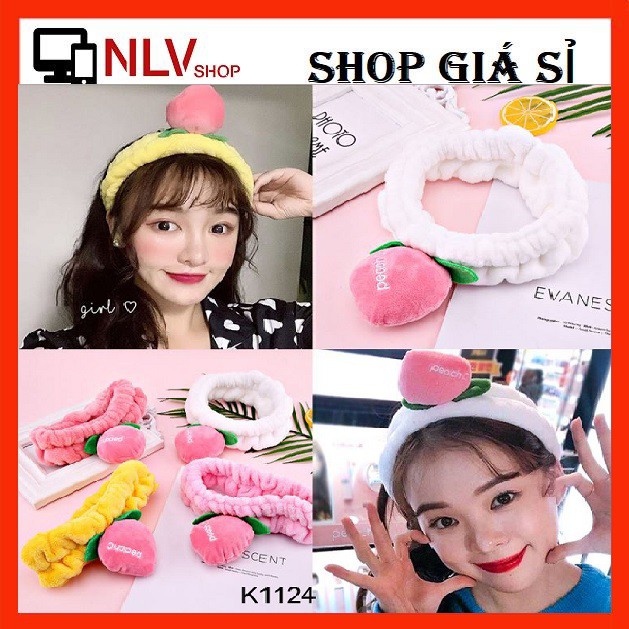 Băng đô bờm tóc trang điểm make up trái đào dễ thương Orin K1124