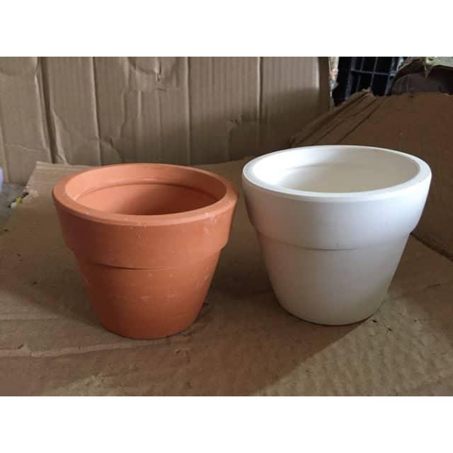 [HCM]Chậu Đất Nung Trồng Sen đá cây kiểng mini - KT: C9cm x R9cm (Màu trắng hay đỏ gạch khách tuỳ chọn hay giao ngẫu nhiên)