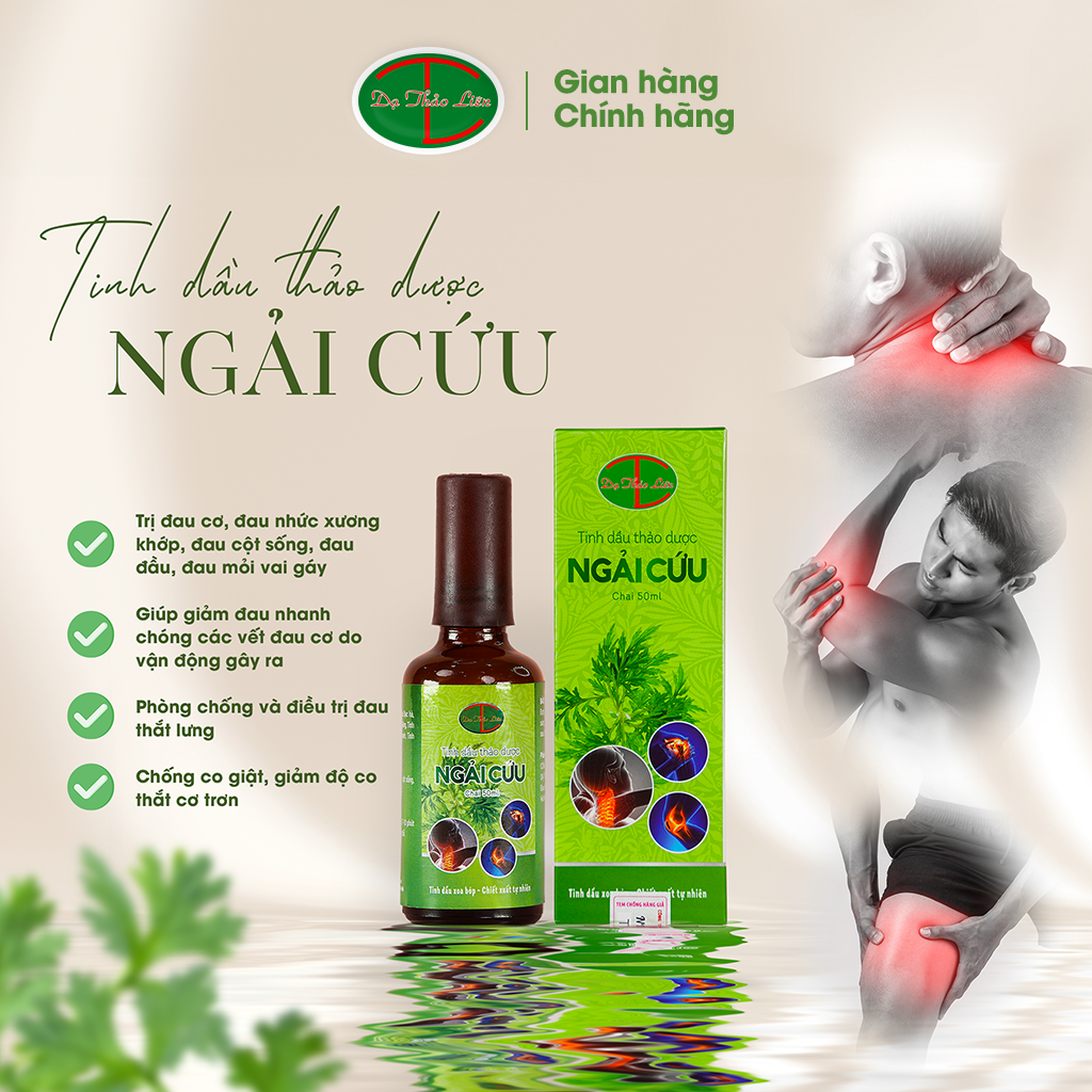 Tinh Dầu Ngải Cứu Dạ Thảo Liên 100% Thảo Dược Thiên Nhiên 50ml | Giúp Hỗ Trợ Giảm Đau Cơ, Đau Nhức Xương Khớp, Đau Mỏi Vai Gáy Cánh Tay, Đau Do Bó Cơ, Tê Bì Chân Tay