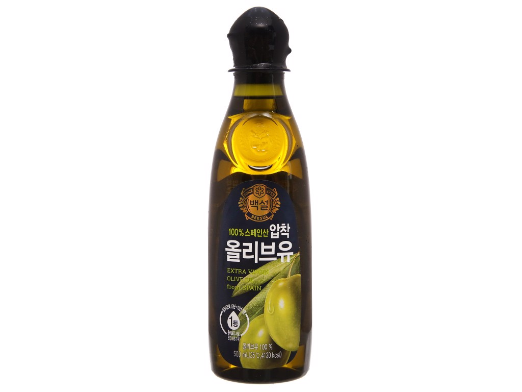 Cj dầu olive beksul extra virgin chai 500ml - nhập khẩu hàn quốc